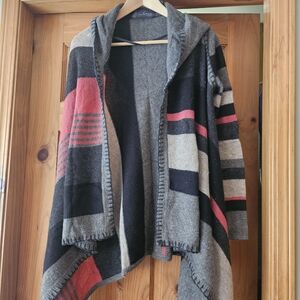 Colorful Striped Hooded Cardigan